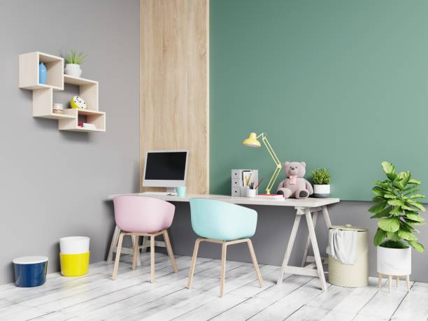 istock Office room with a pastel background. 1152965465