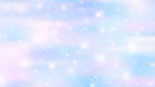 голографический фон феи - pastel colored backgrounds star shape light stock illustrations