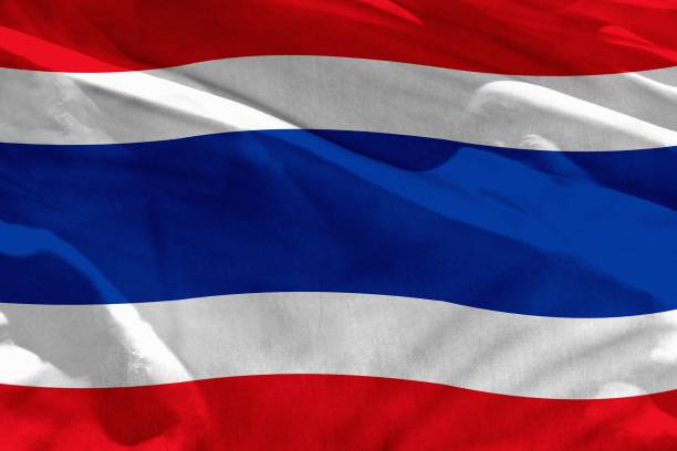 istock Waving Thailand flag for using as texture or background, the flag is fluttering on the wind 1152973163