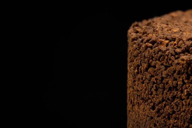 Macro image of a coffee puck
