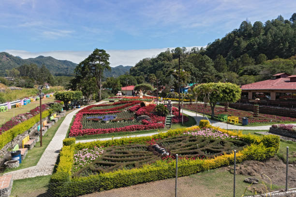on the bank of the caldera brook in boquete is the seat of the flower and coffee fair panama stock photo
