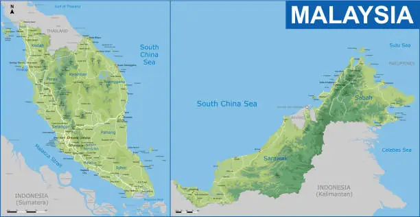Vector illustration of Malaysia Map