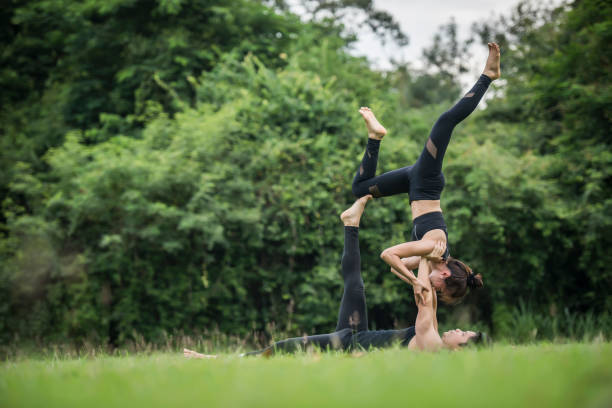 istock Yoga action exercise healthy in the park 1152986677
