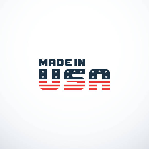 Made in USA badge with USA flag elements. Vector illustration Made in USA badge with USA flag elements. Vector illustration eps 10 usa made in the usa industry striped stock illustrations