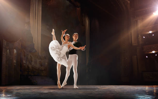 Ballet Ballet. Classical ballet performed by a couple of ballet dancers on the stage of the opera house. ballet photos stock pictures, royalty-free photos & images