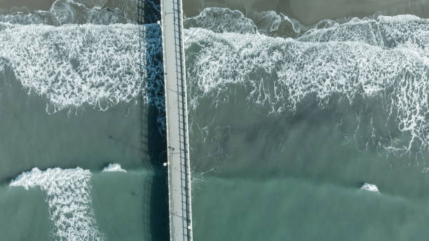 istock Pier over the beautiful ocean, view from drone 1152991337