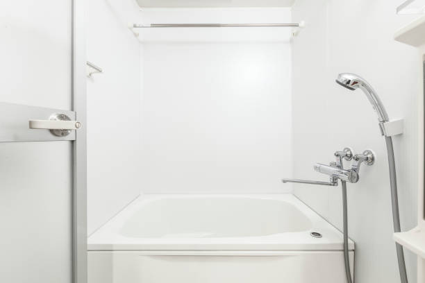 istock Large white bathtub in new modern bathroom 1153004337