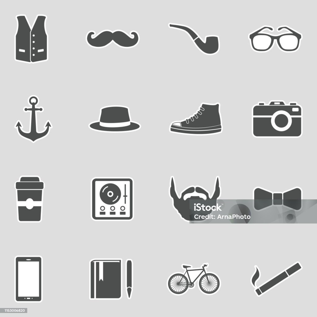 Hipster Icons. Sticker Design. Vector Illustration. Style, Culture, Hipster, Urban, Geek Anchor - Vessel Part stock vector
