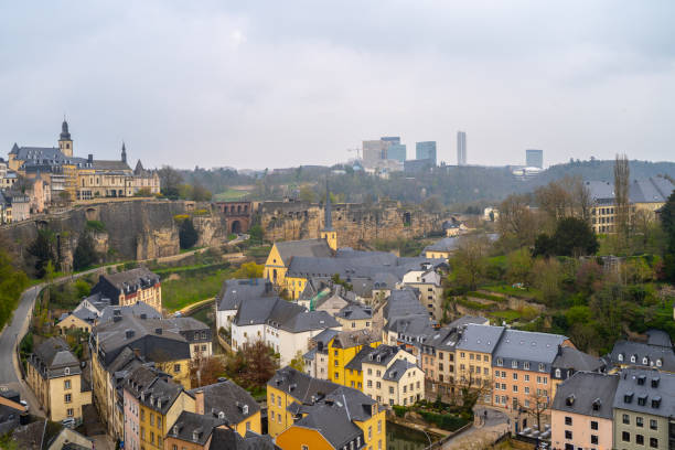 istock Luxembourg City aerial skyline view 1153021078