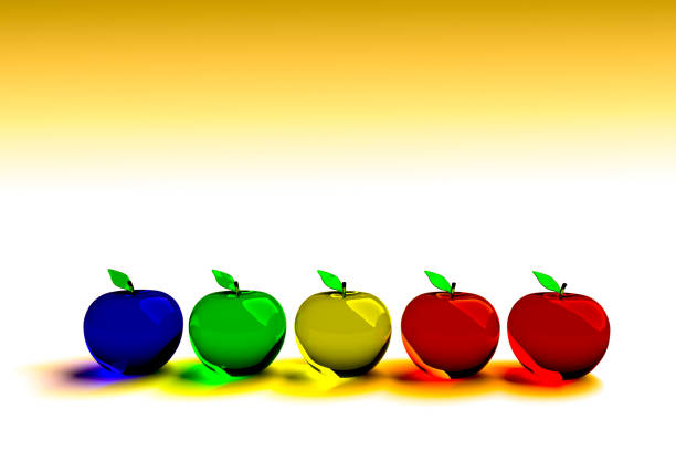 istock Glassy apple glass 3D model. Colorful glassy apple. 1153023133