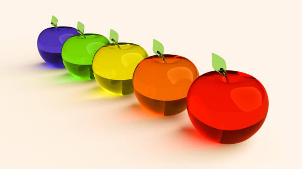 istock Glassy apple glass 3D model. Colorful glassy apple. 1153023797
