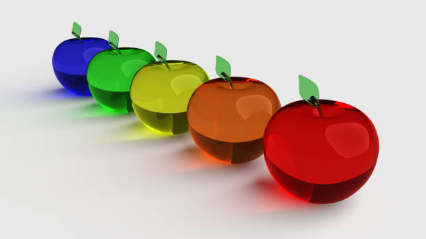 istock Glassy apple glass 3D model. Colorful glassy apple. 1153023884