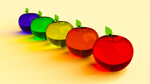 istock Glassy apple glass 3D model. Colorful glassy apple. 1153024128