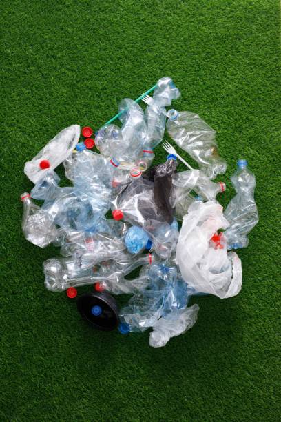 istock The concept of recycling plastic and environmental protection. Pet preforms for plastic bottles on the green grass. Artificial turf. 1153025562