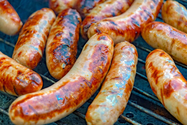 istock Bratwurst on the charcoal grill 1153025564
