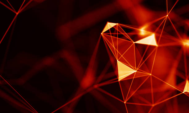 istock Abstract Red Geometrical Background . Connection structure. Science background. Futuristic Technology HUD Element . onnecting dots and lines . Big data visualization and Business . 1153028001