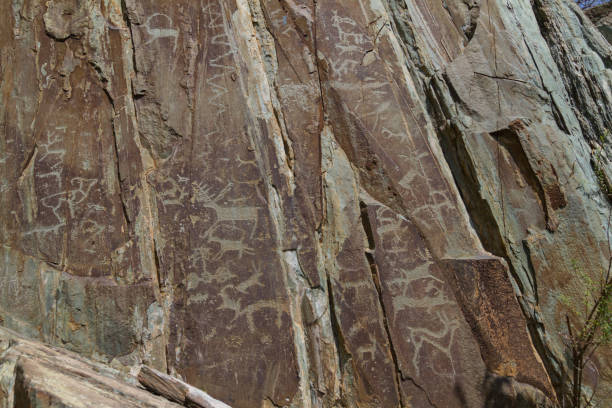 istock Mountain rock carvings. Altai. 1153031476