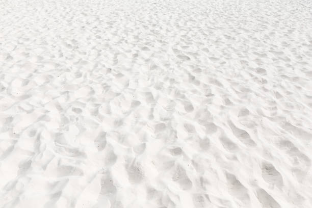 Perfect white sand beach in the summer sun for background. Sand Texture.