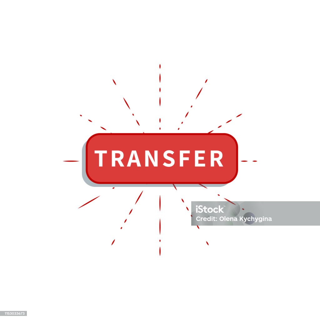 Transfer Button Box Flat Red Transfer Button Isolated On White Background Design Element ...