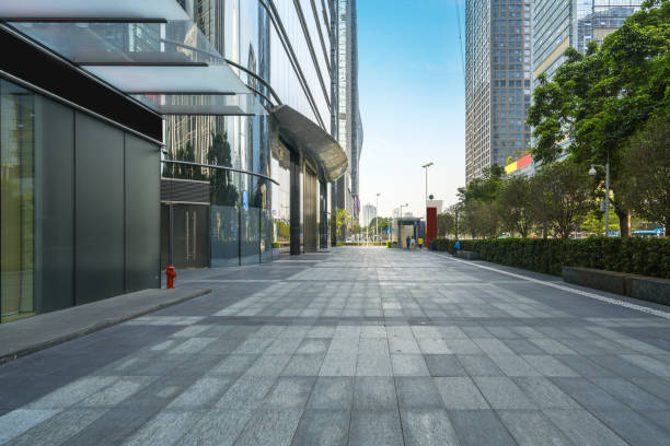 istock Empty floor and modern office building ,shenzhen,china 1153042628