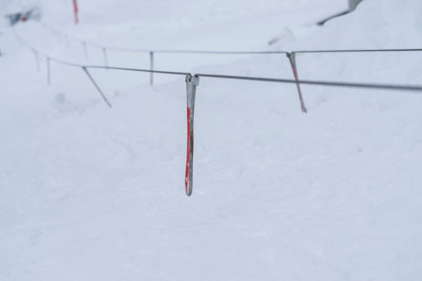 istock Red hangers of a  ski lift. 1153042892