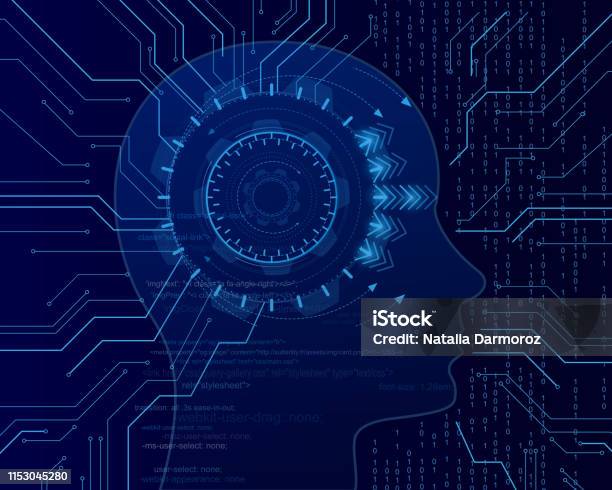 Cyber Mind On The Binary Code Background Big Data Artificial ...