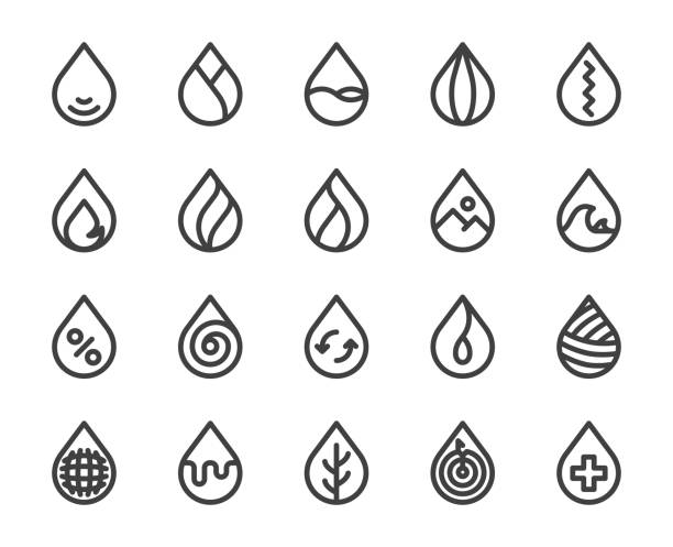 Drop Shape - Bold Line Icons Drop Shape Bold Line Icons Vector EPS File. drop earring stock illustrations