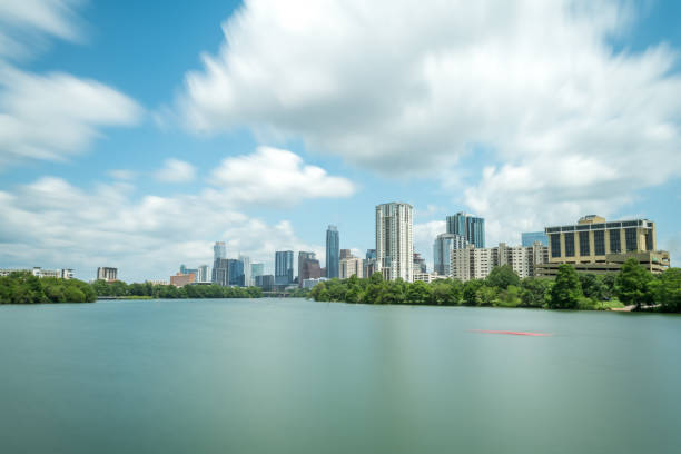istock Austin Skyline From Lady Bird Lake With Cloudy Skies 1153046342