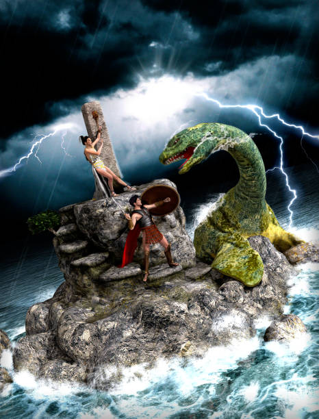 istock Perseus saving Andromeda from a sea monster 1153047468