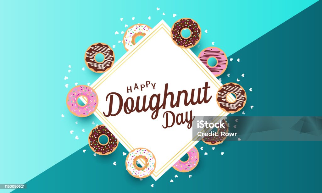 Doughnut Day Doughnut Day card or background. Vector illustration. Doughnut stock vector