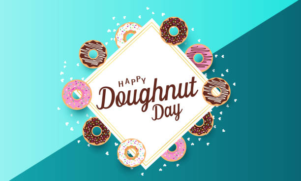 Doughnut Day Doughnut Day card or background. Vector illustration. donuts stock illustrations