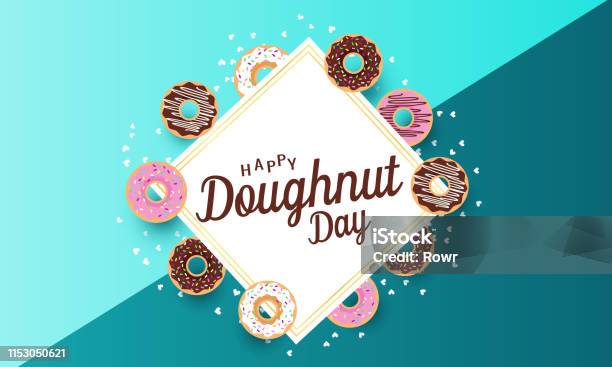 Doughnut Day Stock Illustration - Download Image Now - Doughnut, Day, Happiness