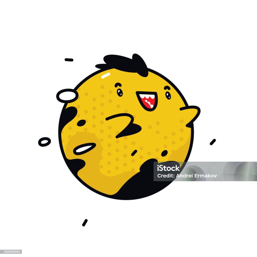 Nhân Vật Quái Vật Tròn Màu Vàng Vectơ Linh Vật Bay Dễ Thương Nhân ...