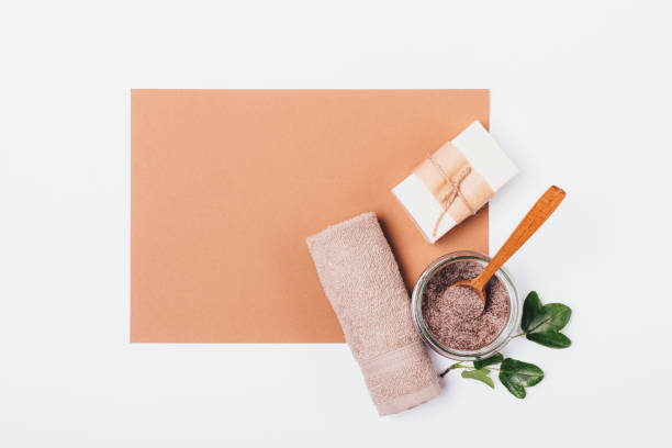 istock Flat lay mockup of brown paper 1153061205