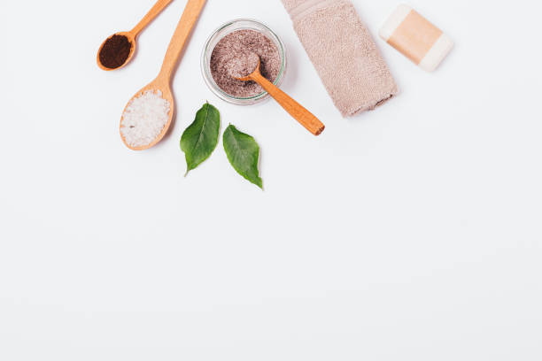 istock Flat lay composition of natural anti cellulite cosmetic 1153061207