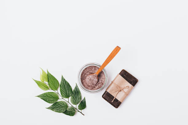 istock Natural coffee body scrub in jar 1153061215