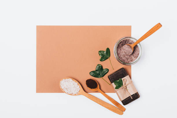 istock Flat lay mockup of brown paper sheet 1153061257