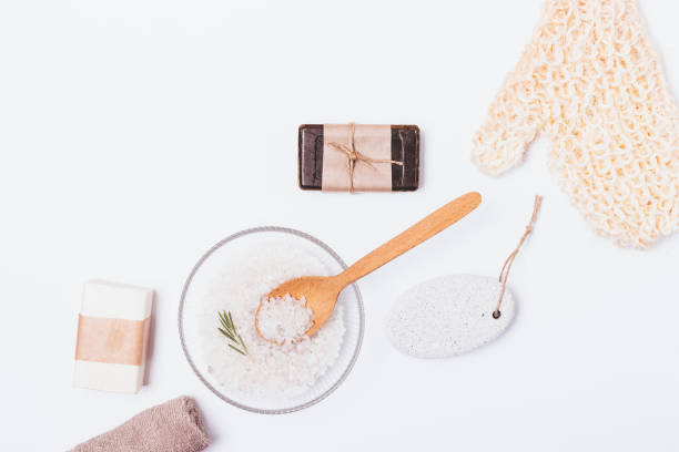 istock Bath background of cosmetics and accessories 1153061282