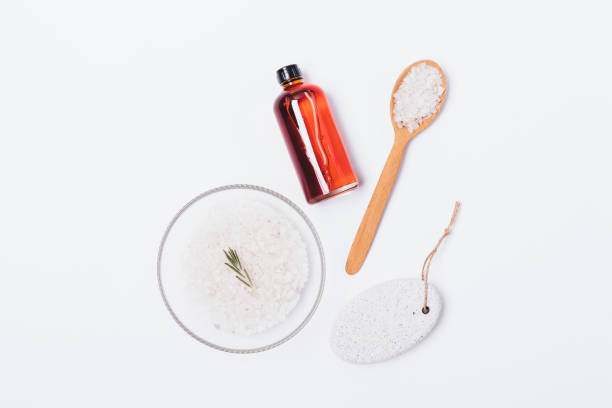 istock Flat lay arrangement of bath set 1153061288