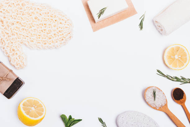 istock Flat lay frame of anti-cellulite natural cosmetics 1153061323