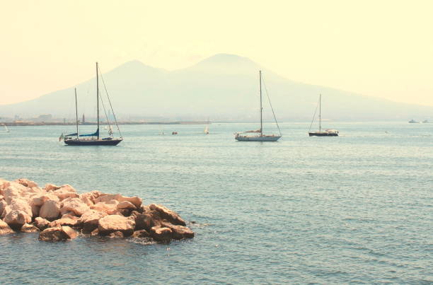 The view on the great Mount Vesuvius, Naples, Italy.