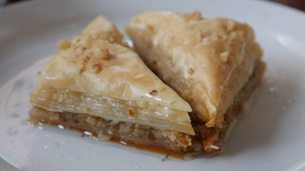 istock Sweet baklava on a white plate 1153063562