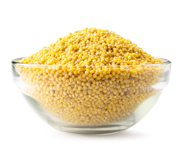 istock Millet in a glass plate on a white background. Isolated. 1153064426