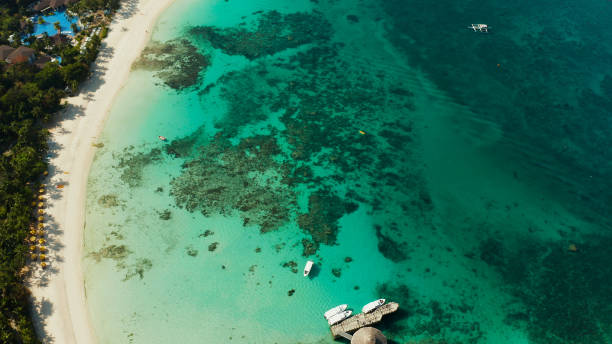 istock Boracay island with white sandy beach, Philippines 1153069997
