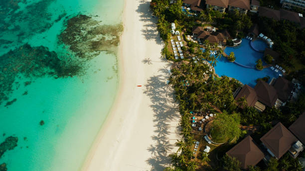 istock Boracay island with white sandy beach, Philippines 1153070075