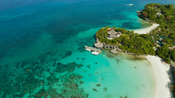 istock Boracay island with white sandy beach, Philippines 1153070135