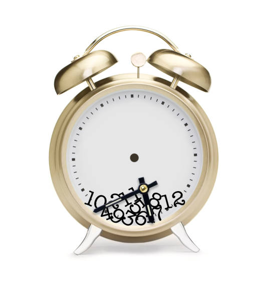 Alarm clock concept with scrambled, random numbers Alarm clock concept with scrambled, random numbers on white background rat race stock pictures, royalty-free photos & images