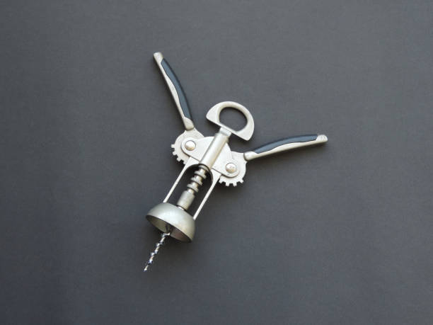 A metal corkscrew