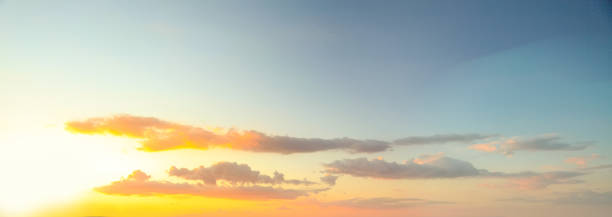 istock Blue sky clouds background. Beautiful landscape with clouds and sunset 1153080634