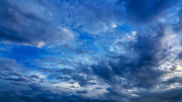 istock Fiery sunset sky with Cloud density. night sky Before it rains. 1153082483